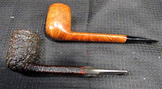 LOT TEN VINTAGE WOODEN HAND CARVED SMOKING PIPES - LOT INCLUDES VARIOUS TYPES OF
